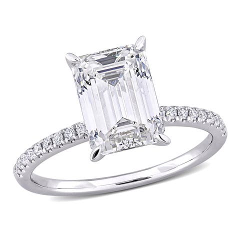 3-1/10 CTW Lab-Grown Diamond Emerald-Cut Ring 14k
