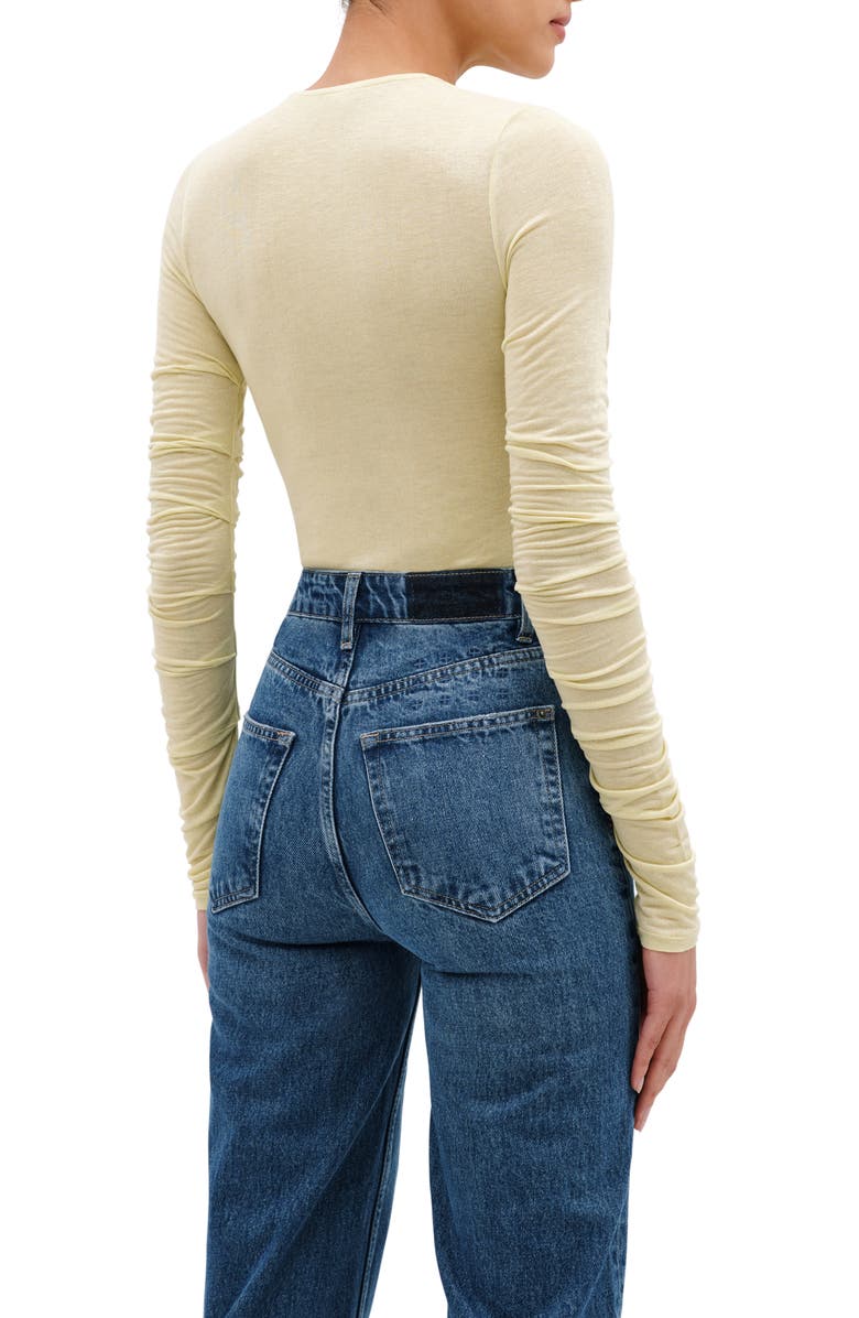 Marcella Bushwick Semisheer Jersey Top, Alternate, color, Pale Yellow