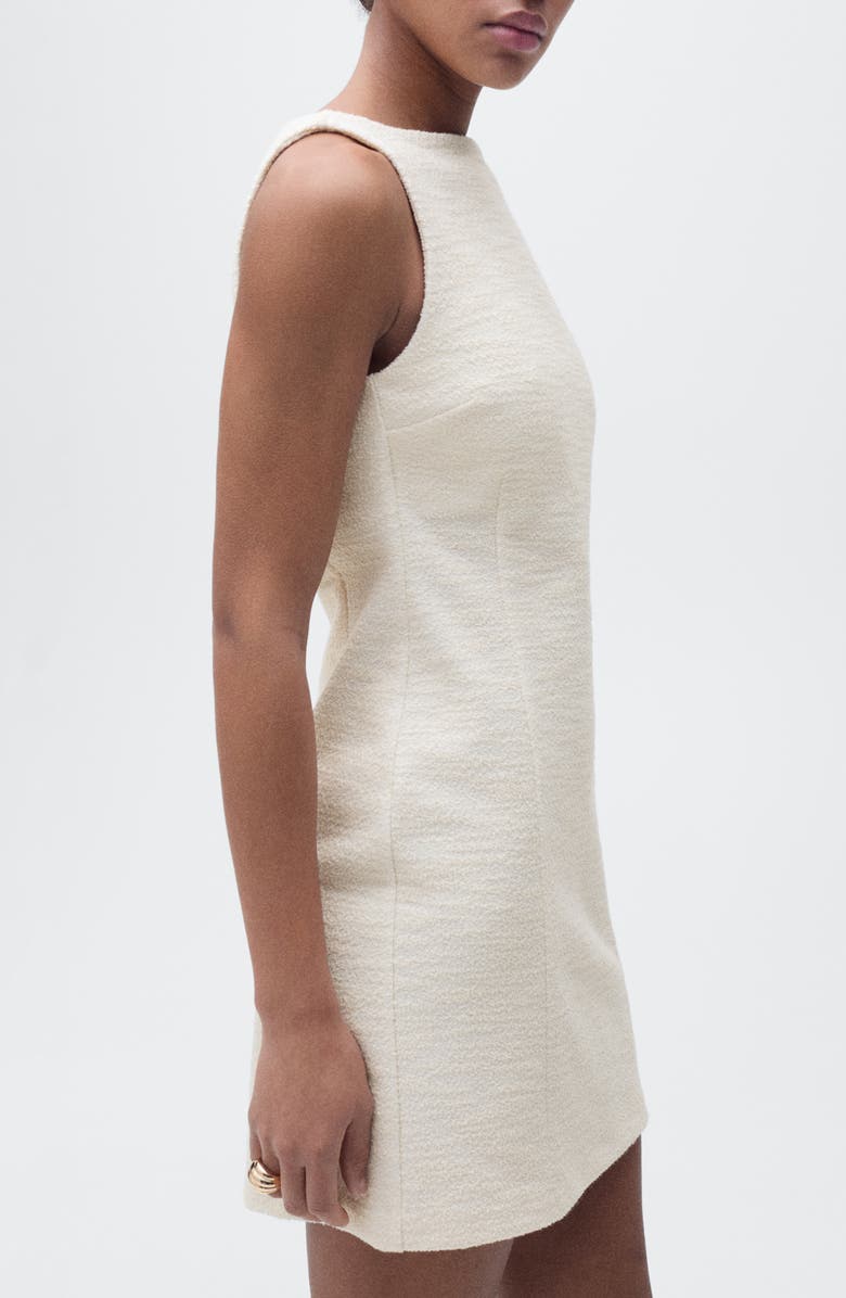 MANGO Tweed Sheath Dress, Alternate, color, Ecru