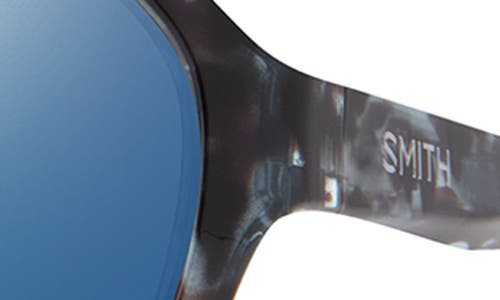 Smith Whitney 61mm Chromapop™ Polarized Wraparound Square Sunglasses In Sky Tortoise/blue Mirror