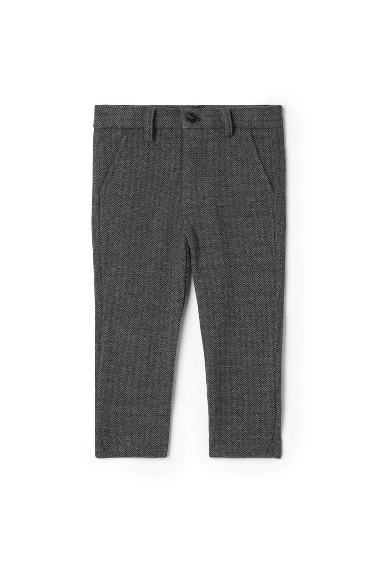Space Grey Herringbone Stretch Pants, Main, color, Black