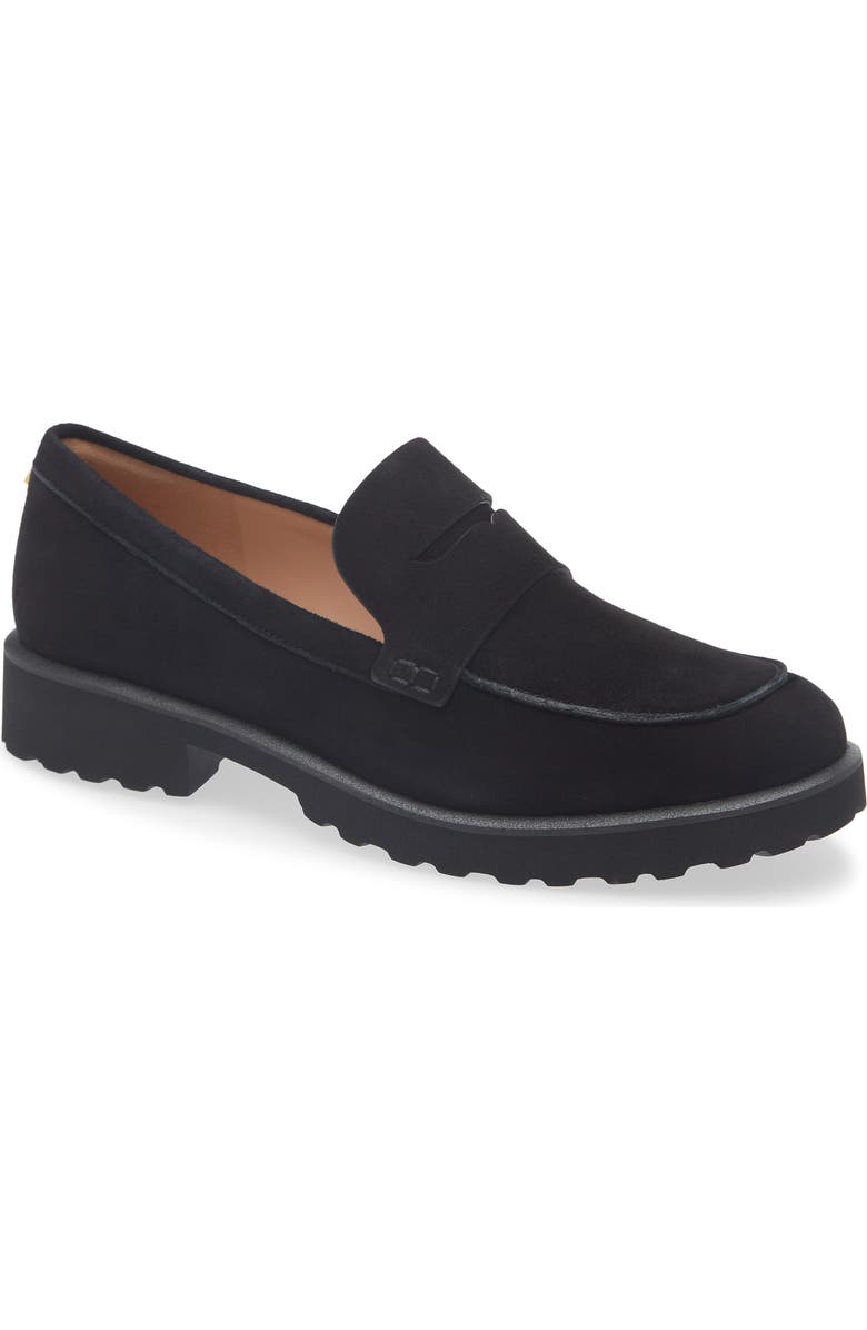 Cole Haan Gwendolyn Penny Loafer, Main, color, Black Suede