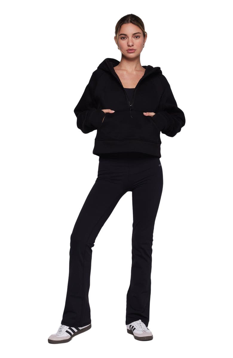 Rebody Active Effortless Fleece Half Zip Hoodie, Alternate, color, Black