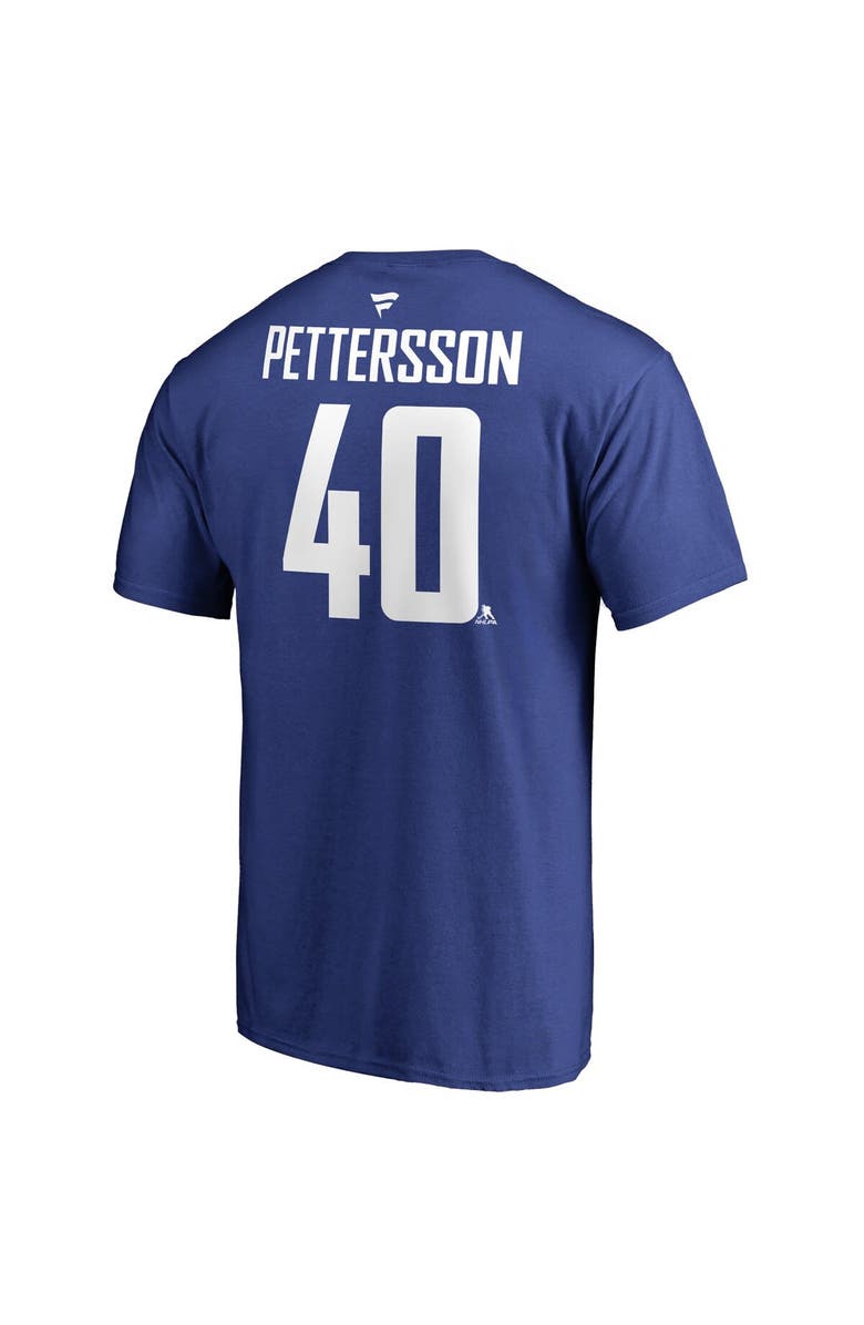 FANATICS Men's Fanatics Branded Elias Pettersson Blue Vancouver Canucks Team Authentic Stack Name & Number T-Shirt, Alternate, color, Blue