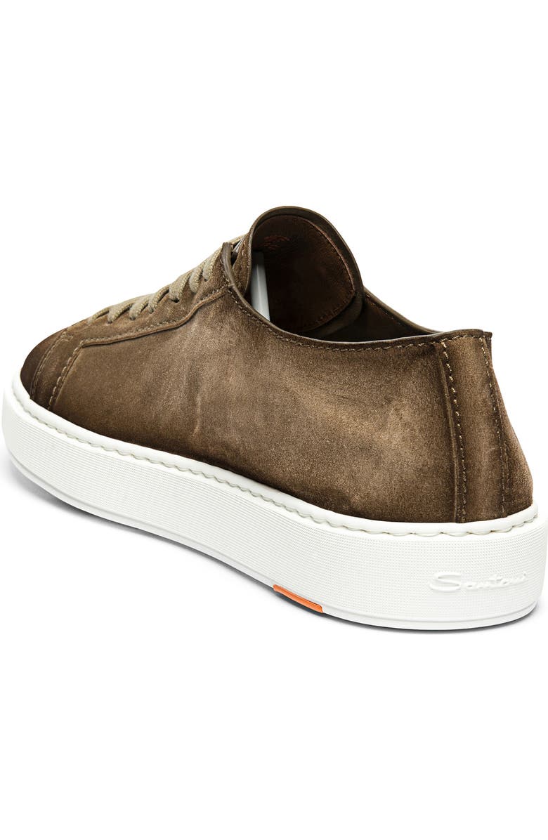 Santoni Damps Low Top Suede Sneaker, Alternate, color, Brown