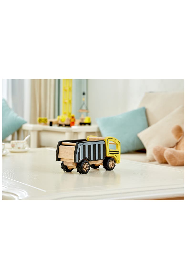 Wood Toy Dump Truck, Alternate, color, YELLOW