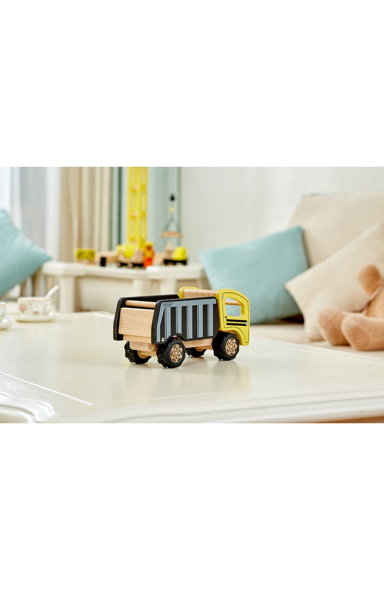 Pintoy Wood Toy Dump Truck, Alternate, color, Yellow