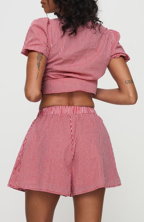 Princess Polly Arlina Gingham Cotton Tie Front Top & Shorts Set