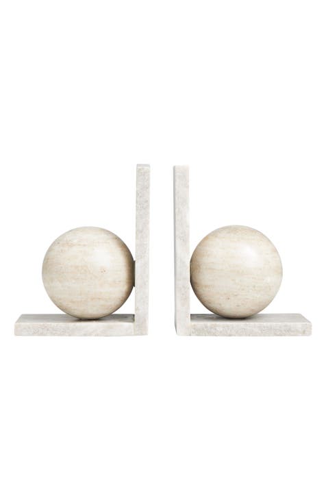 Orb Marble Bookends