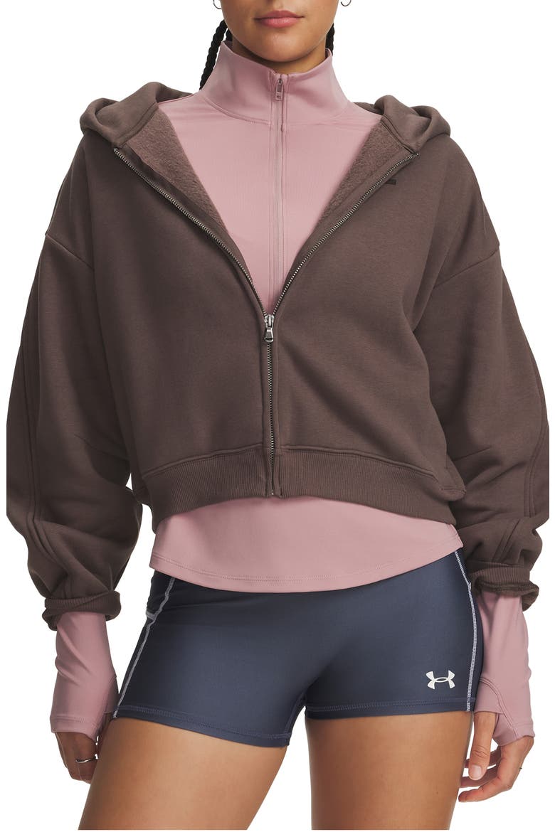 Icon Sama Cotton Blend Fleece Crop Hoodie, Main, color, 200 PEPPERCORN
