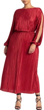 ELOQUII Plisse Open Sleeve Dress
