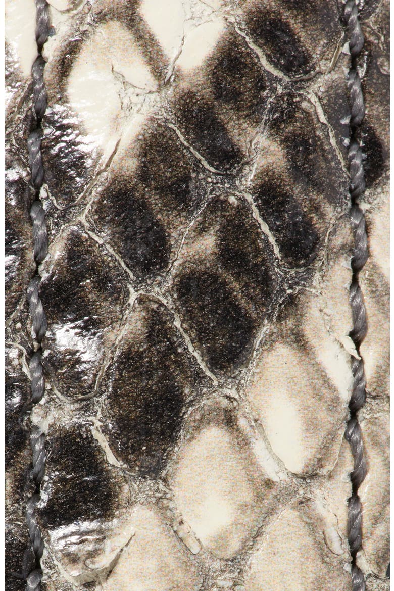 The Petite Square Buckle Snakeskin Embossed Leather Belt, Alternate, color, SAND MULTI
