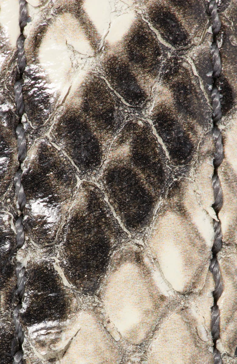 FRAME The Petite Square Buckle Snakeskin Embossed Leather Belt, Alternate, color, Sand Multi