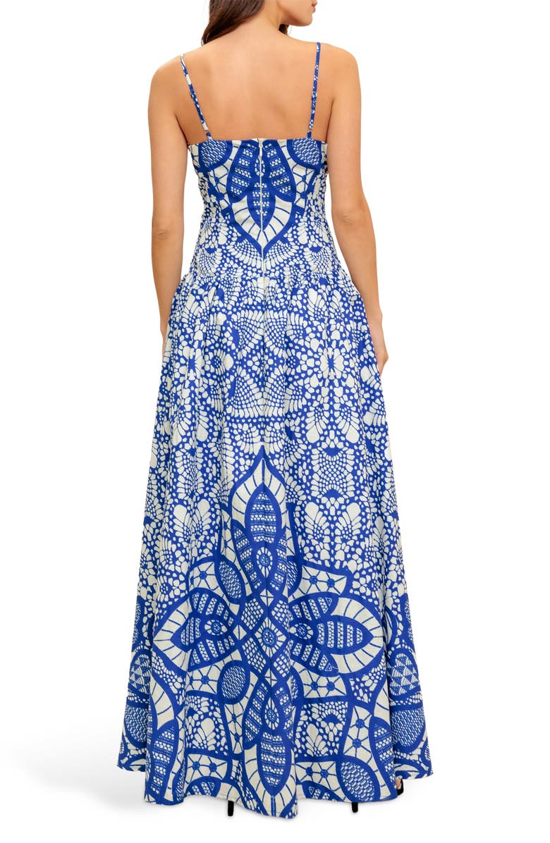 FLYING TOMATO Print Cotton Maxi Sundress, Alternate, color, Ivory Blue