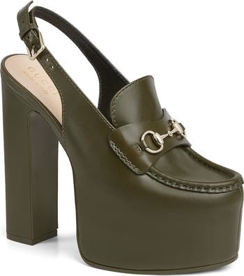 【関税＆送料込み】Gucci Horsebit Platform Slingback Loafer Women's Horsebit platform loafer slingback in Rosso Ancora