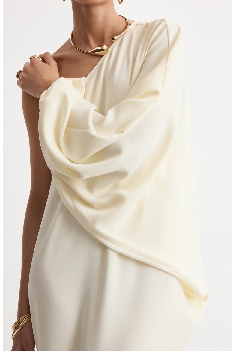 One-Shoulder Maxi Dress, Alternate, color, ECRU