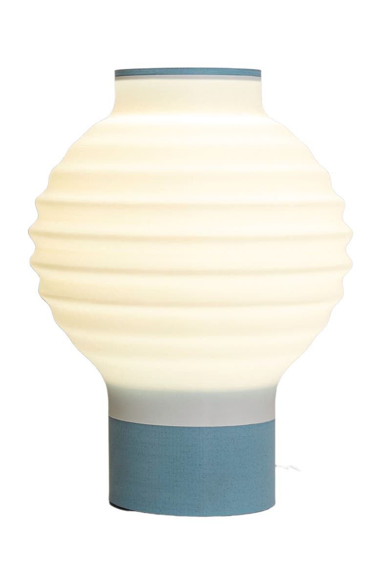 JONATHAN Y Asian Lantern 15" Vintage Traditional Plant-Based PLA 3D Printed Dimmable LED Table Lamp, Alternate, color, White/Blue