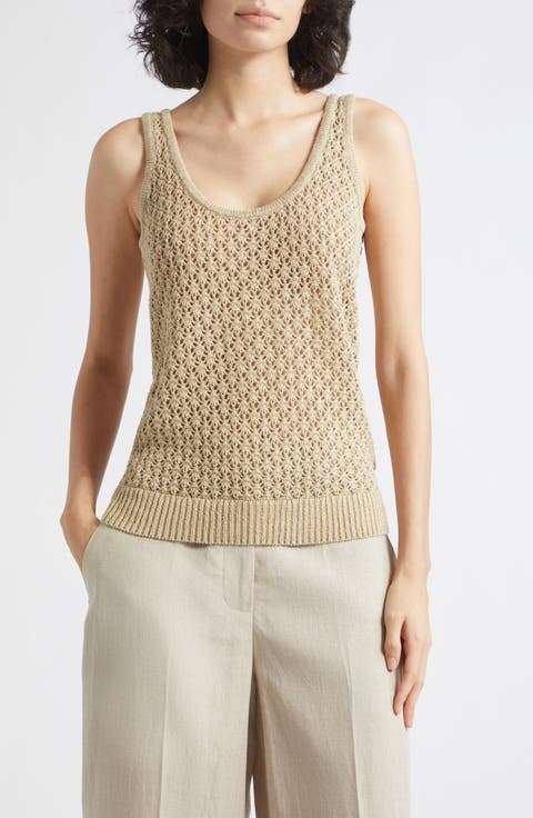 Colette Pointelle Knit Linen Tank