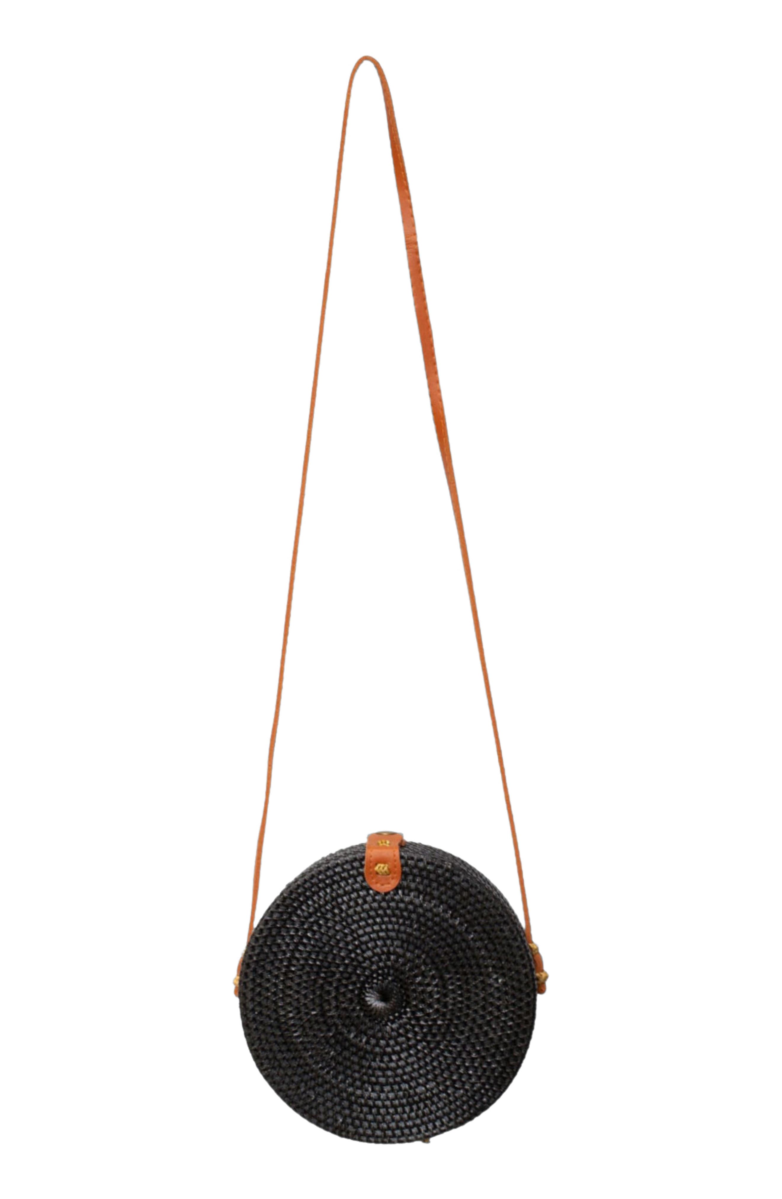 Jelavu Ata Bali Rattan Canteen Crossbody Bag, Alternate, color, Black