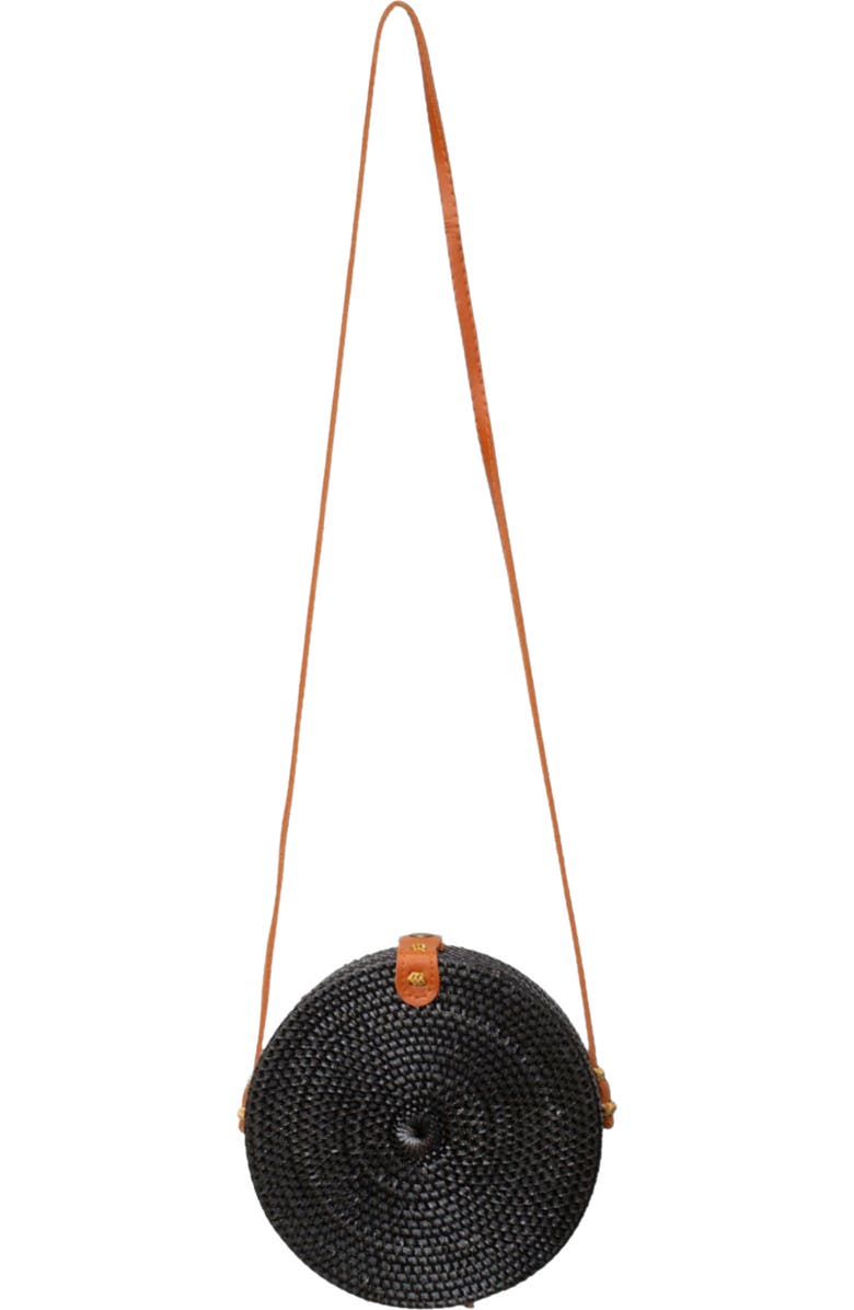 Jelavu Ata Bali Rattan Canteen Crossbody Bag, Alternate, color, Black