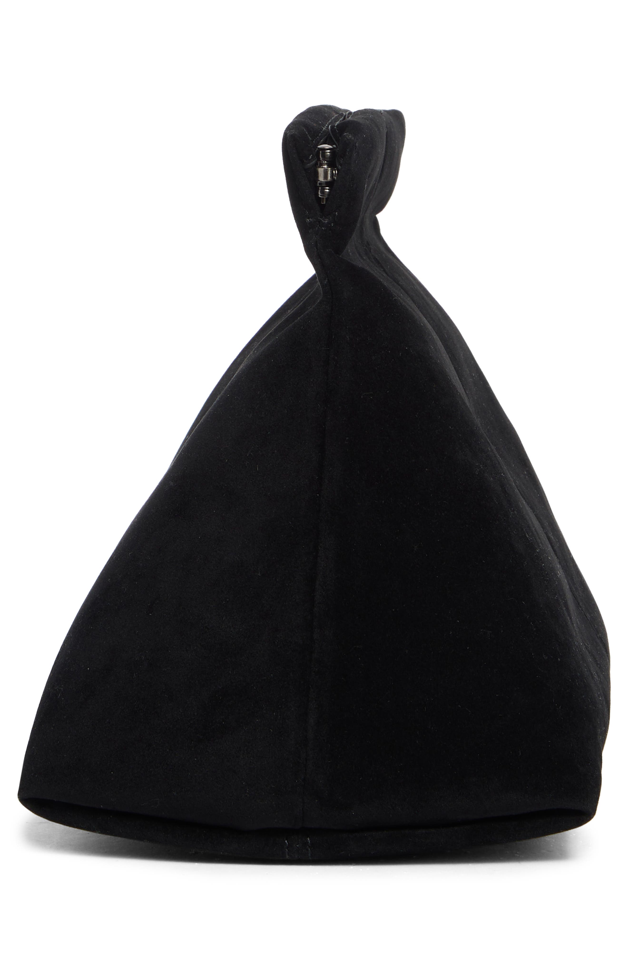 BCBG Faux Suede Clutch, Alternate, color, Black