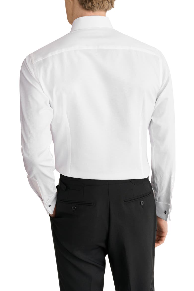 Slim Fit Fly Front Tuxedo Shirt, Alternate, color, WHITE