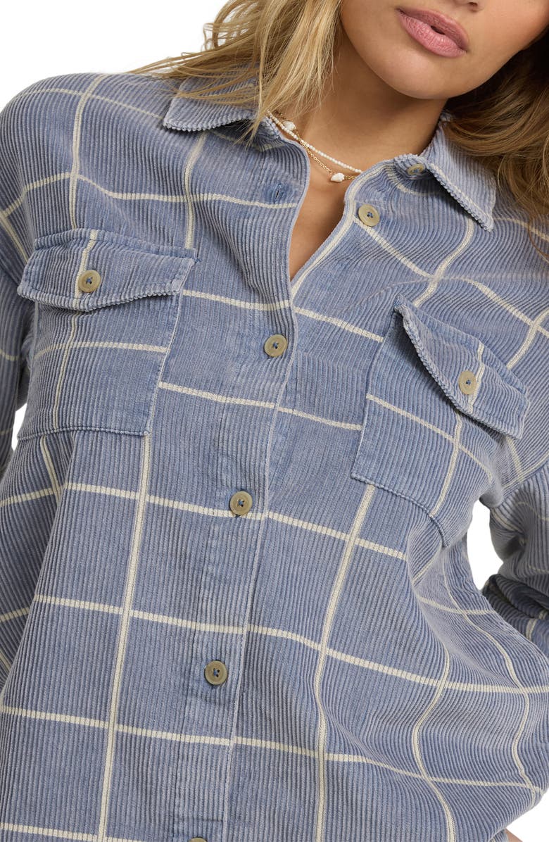 Billabong Fadeaway Corduroy Shacket, Alternate, color, Stone Blue