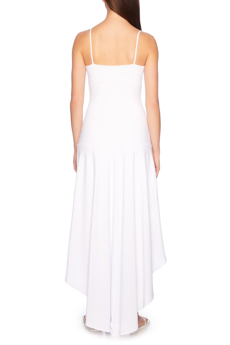 String Ruched High-Low Midi Dress, Alternate, color, SUGAR