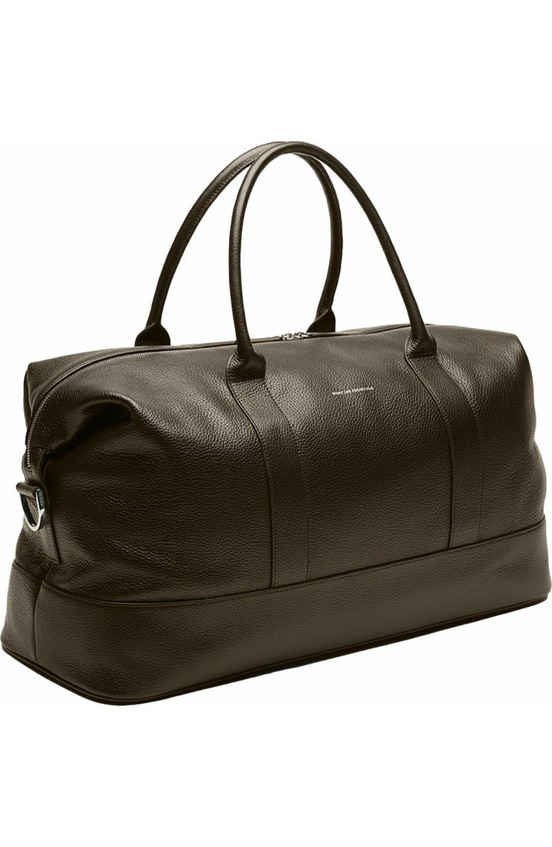 WANT Les Essentiels Kelowna Pebble-Grained Leather Weekender Bag, Alternate, color, Dark Brown