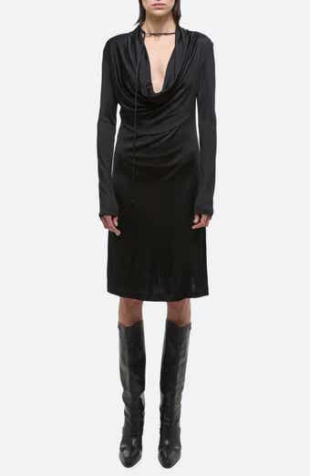 Helmut Lang Cowl Neck Long Sleeve Dress
