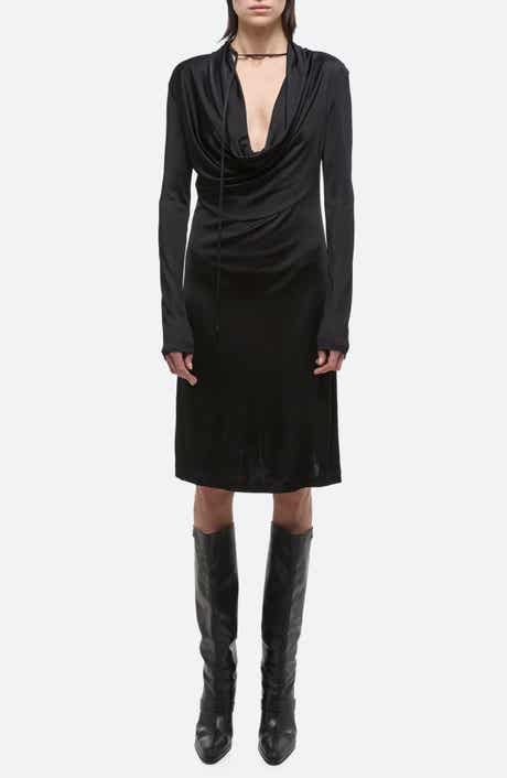 Helmut Lang Cowl Neck Long Sleeve Dress