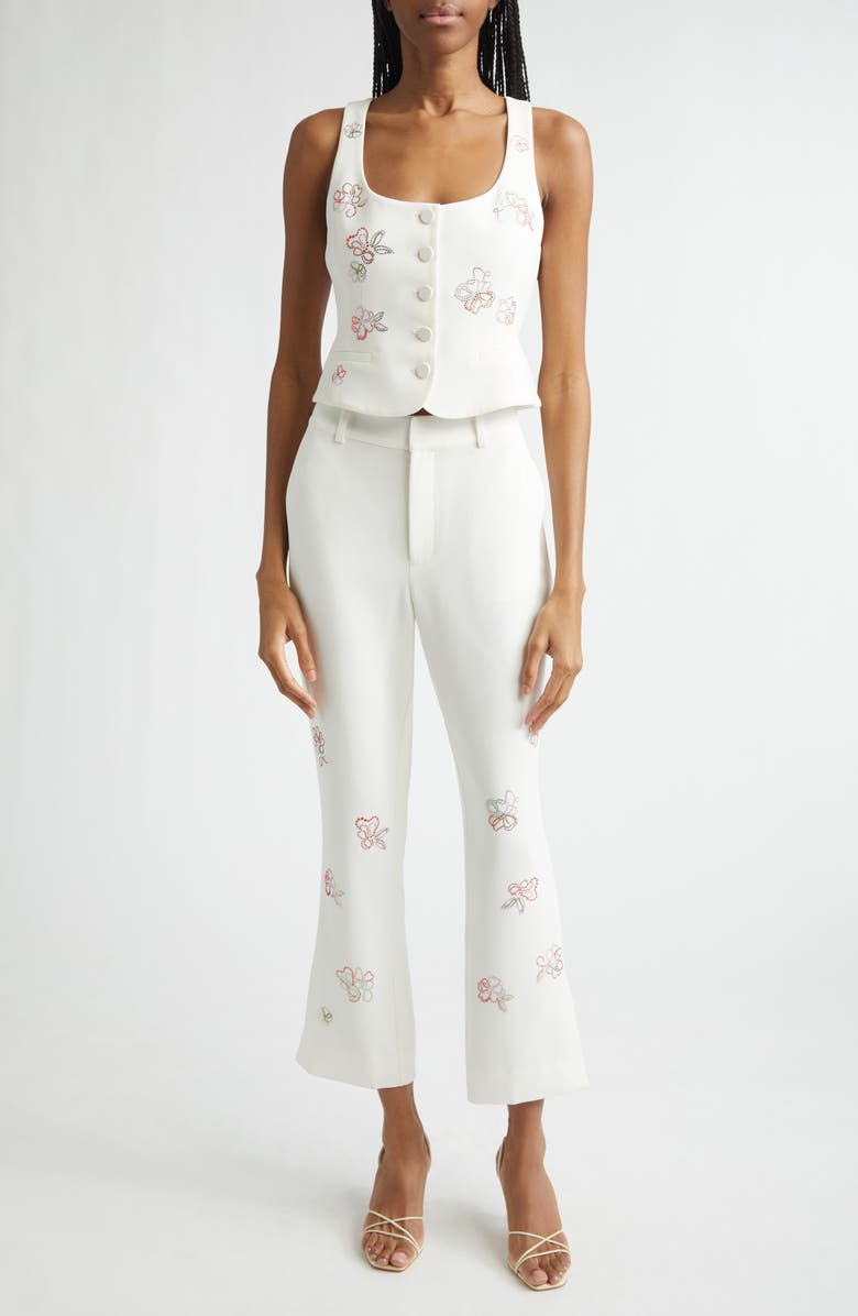 Cinq à Sept Blooming Beaded Vest, Alternate, color, Ivory Multi