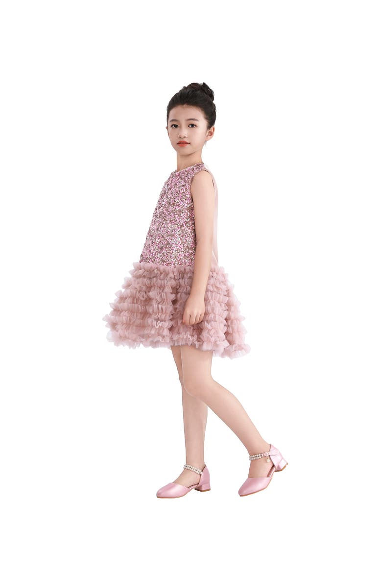 Sequin & Tulle Party Dress, Alternate, color, Pink