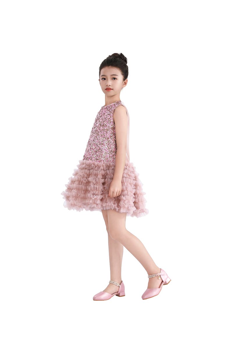 Tulleen Sequin & Tulle Party Dress, Alternate, color, Pink