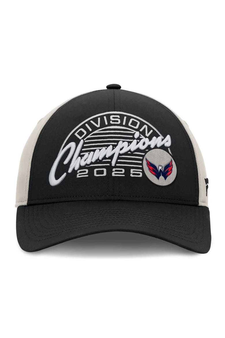 Men's Fanatics Black/Gray Washington Capitals 2025 Metropolitan Division Champions Locker Room Adjustable Hat, Alternate, color, Black