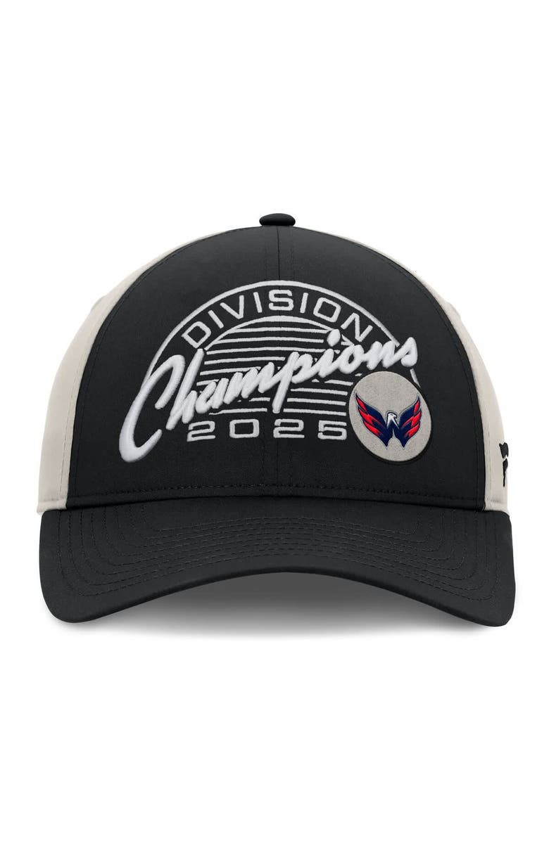 FANATICS Men's Fanatics Black/Gray Washington Capitals 2025 Metropolitan Division Champions Locker Room Adjustable Hat, Alternate, color, Black
