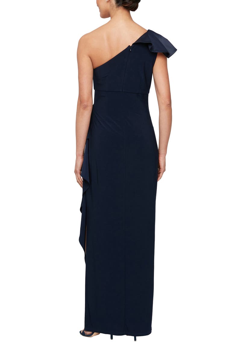 One-Shoulder Gown, Alternate, color, DEEP NAVY