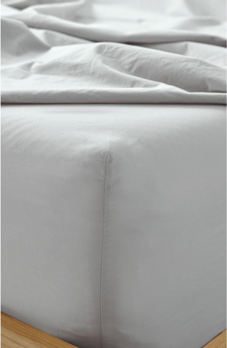 Pact Organic Cotton Organic Cool-Air Percale Fitted Sheet, Alternate, color, Lunar