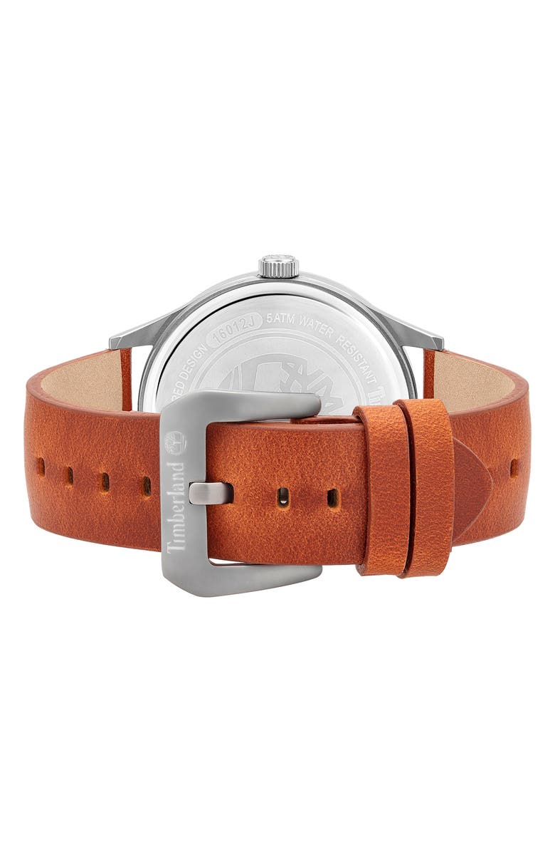 Timberland Lamprey Leather Strap Watch, 46mm, Alternate, color, 