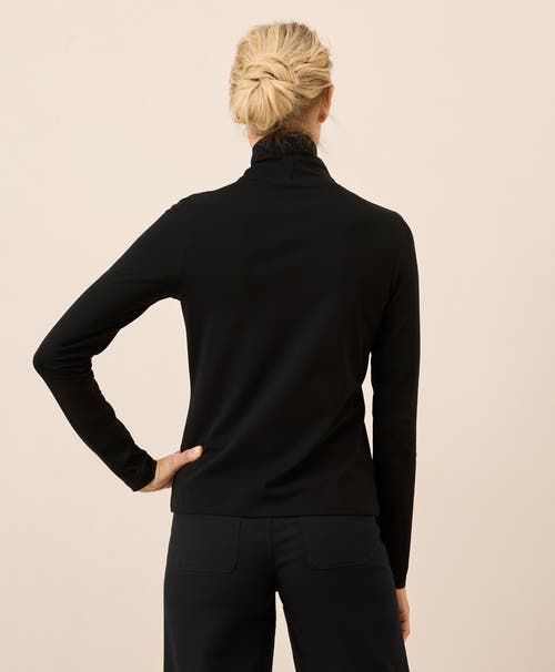 Pact Luxe Stretch Jersey Slim Turtleneck In Black
