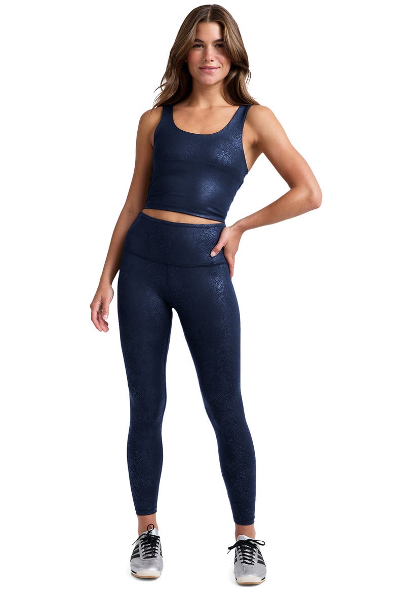 Powershine Sport Street Crop Tank Top, Alternate, color, NAVY VIPER NAVY