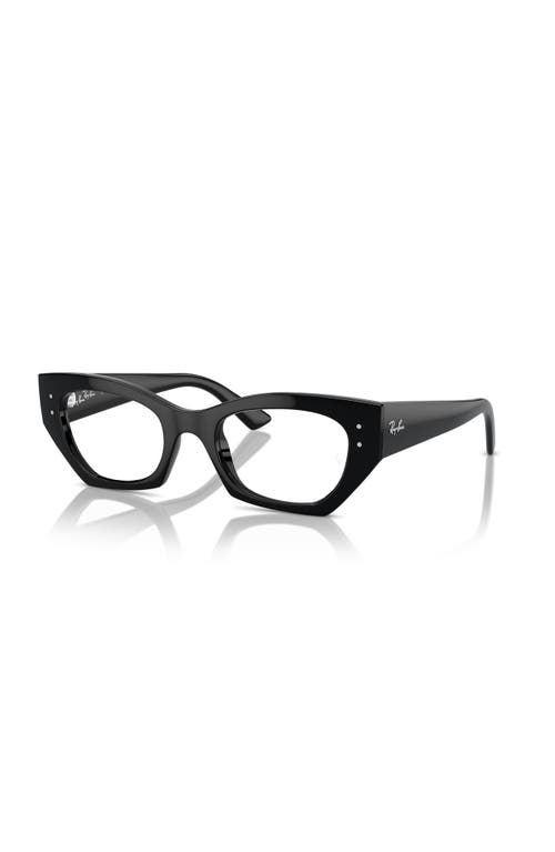Ray Ban Ray-ban 52mm Irregular Optical Glasses In Black