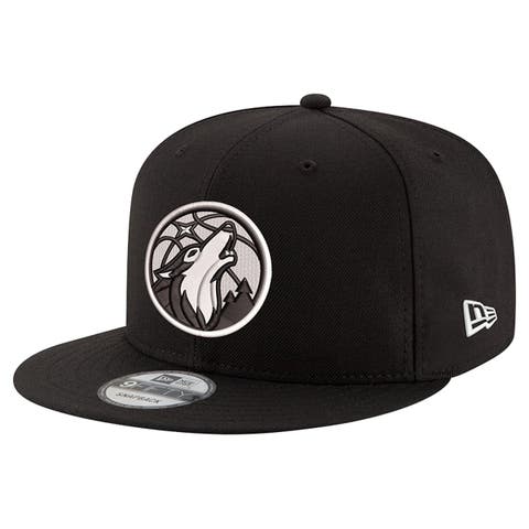 Men's New Era Black/White Minnesota Timberwolves 9FIFTY Snapback Hat