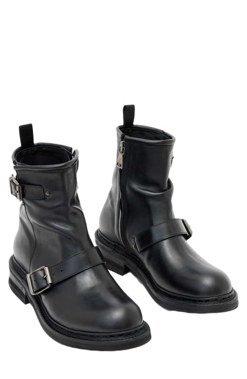 John Varvatos Bergen Black Moto Boot In Black