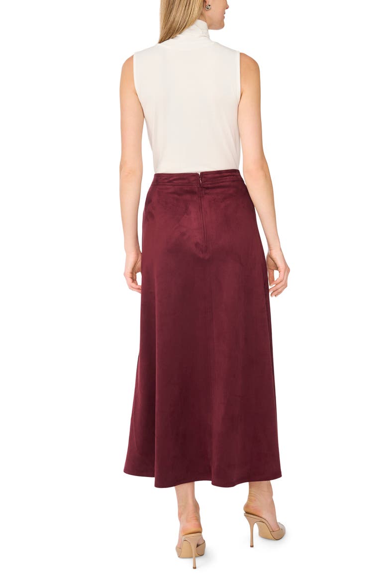 Faux Suede A-Line Skirt, Alternate, color, CRISP MERLOT