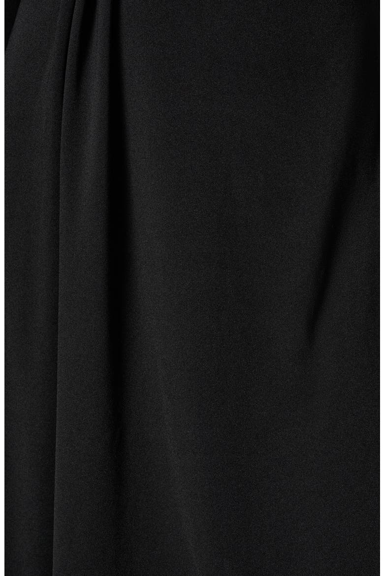 Side Drape Long Sleeve Dress, Alternate, color, BLACK