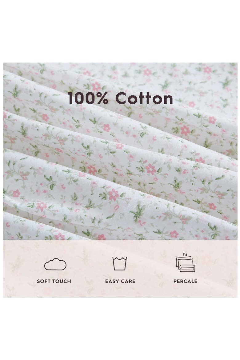 Evie 4-Piece Cotton Sheet Set, Alternate, color, PINK