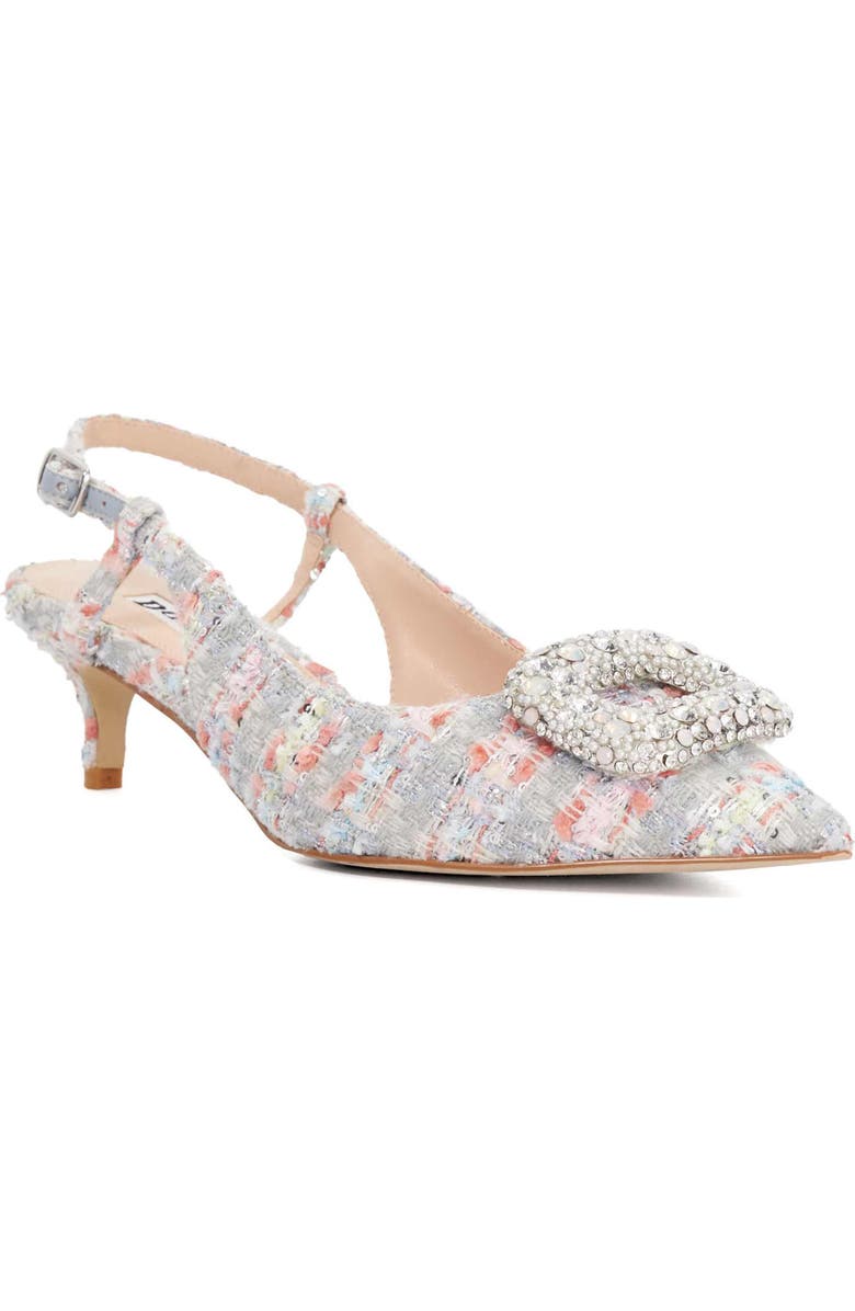 Dune London Centrepiece Kitten Heel Pointed Toe Pump, Main, color,