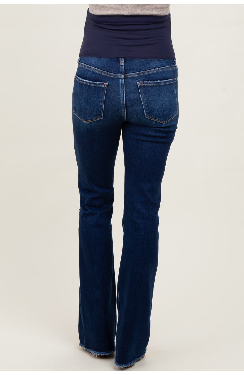 PinkBlush Raw Hem Bootcut Maternity Jeans, Alternate, color, Navy Blue