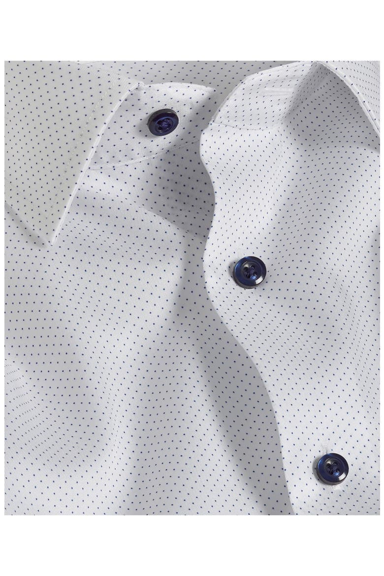 Slim Fit Dot Print Dress Shirt, Alternate, color, WHITE/ NAVY